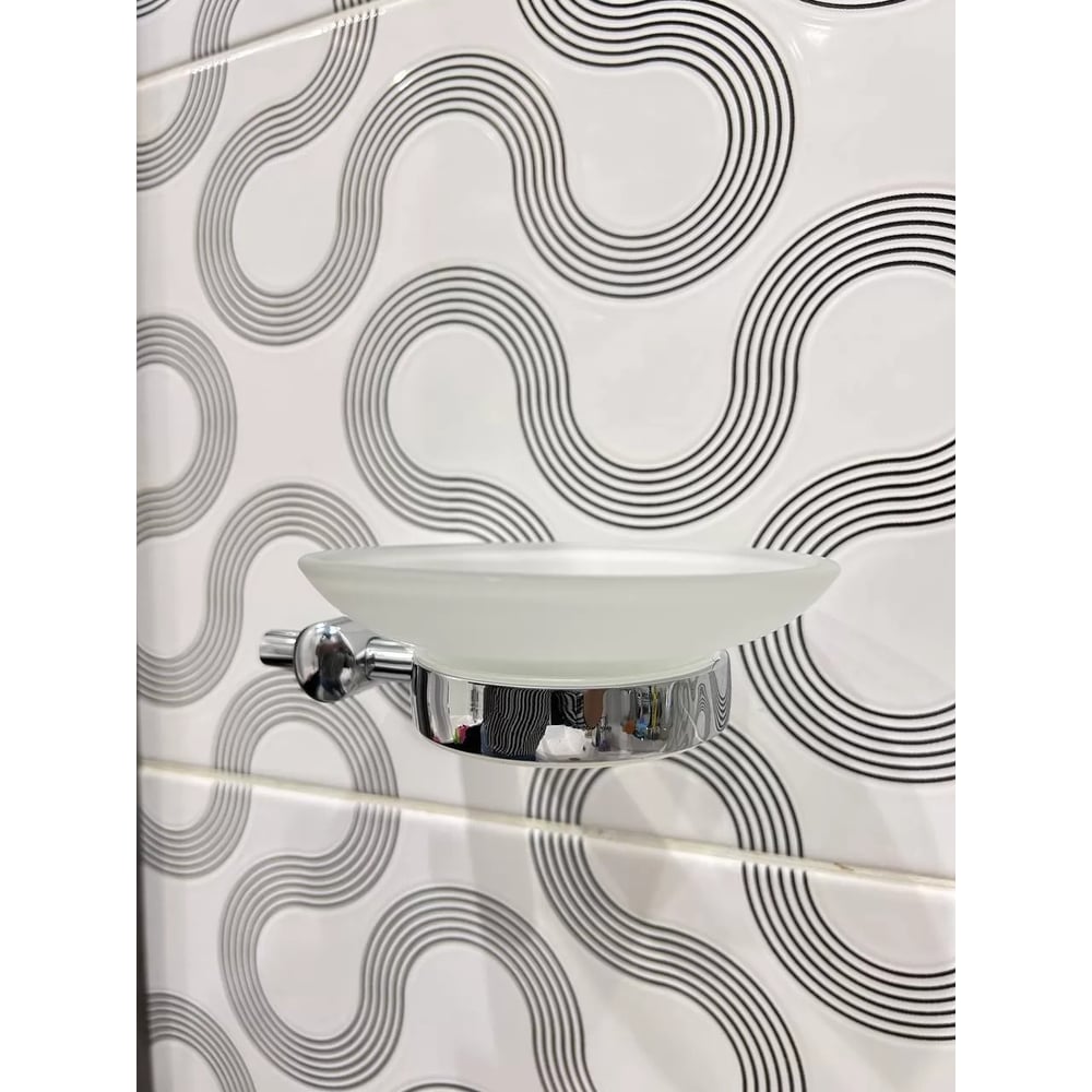 Изображение товара Мыльница VIEIR настенная стеклянная с держателем из нержавеющей стали V5103