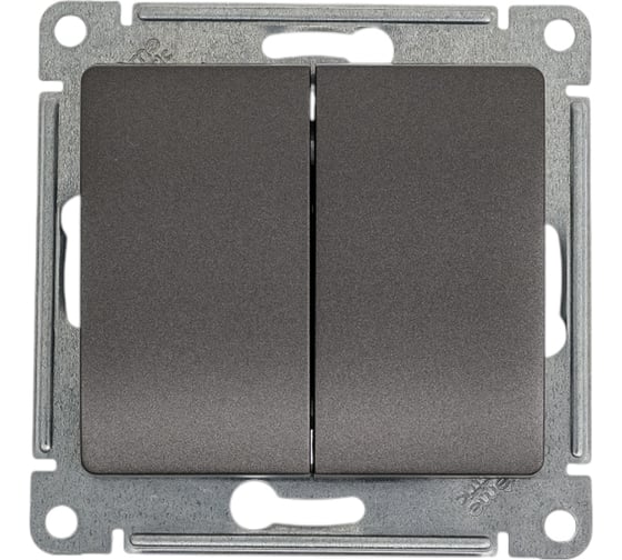 Изображение товара Переключатель Systeme Electric Glossa Графит 2-клавишный, сх.6,10AX SE GSL001365