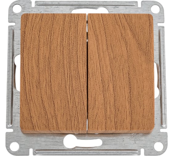 Изображение товара Переключатель Systeme Electric Glossa Дерево Дуб  2-клавишный, сх.6, 10АХ SE GSL000565