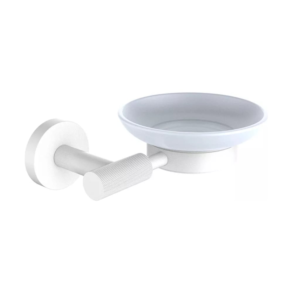 Изображение товара Мыльница VIEIR настенная стеклянная V5503-F белая круглая конструкция