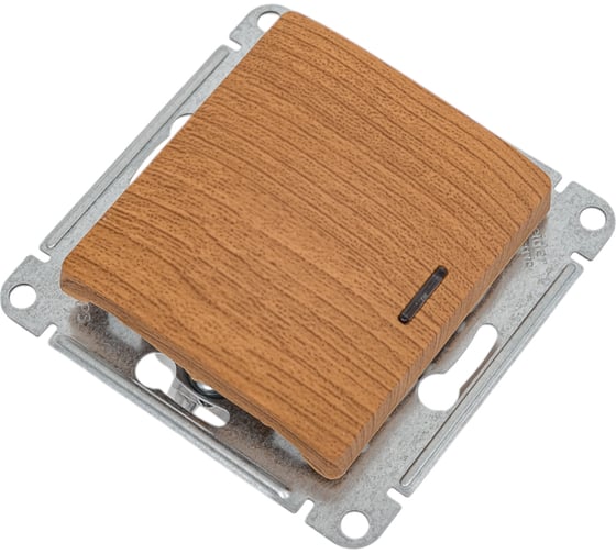 Изображение товара Переключатель Systeme Electric Glossa Дерево Дуб 1-клавишный с подсветкой, сх.6а SE GSL000563