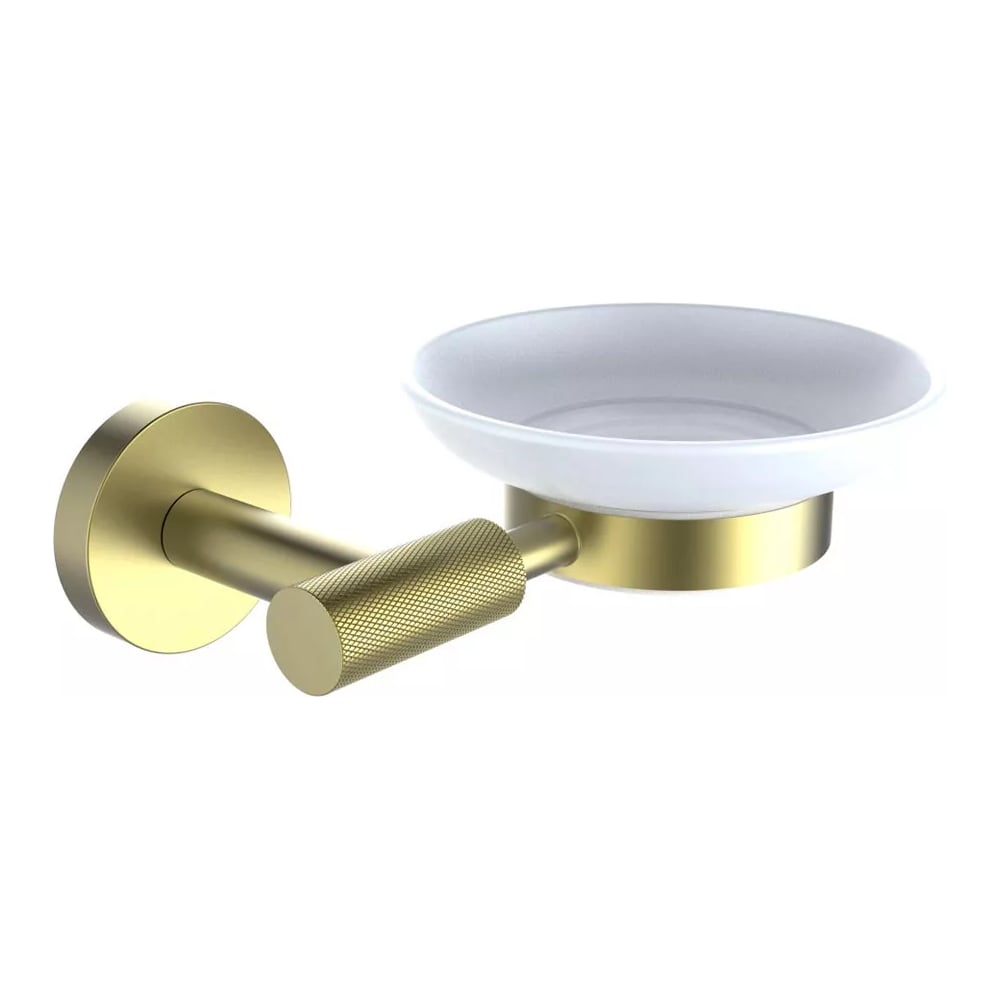 Изображение товара Мыльница VIEIR настенная стеклянная с держателем матовое золото V5503-S