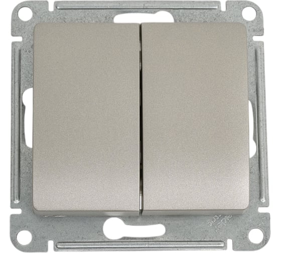 Изображение товара Переключатель Systeme Electric Glossa Платина 2-клавишный, сх.6, 10AX SE GSL001265