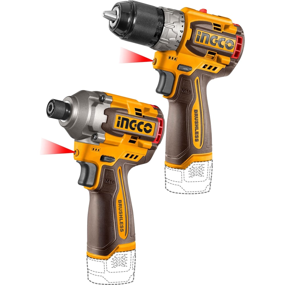 Изображение товара Набор INGCO 16В BL винтоверт и шуруповерт с кейсом