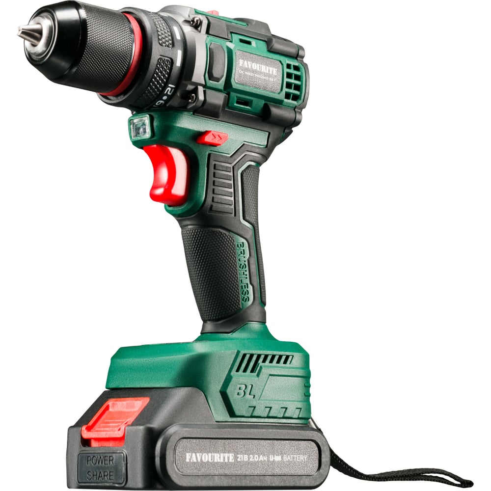 Изображение товара Дрель-шуруповерт аккумуляторный FAVOURITE 21В бесщеточный