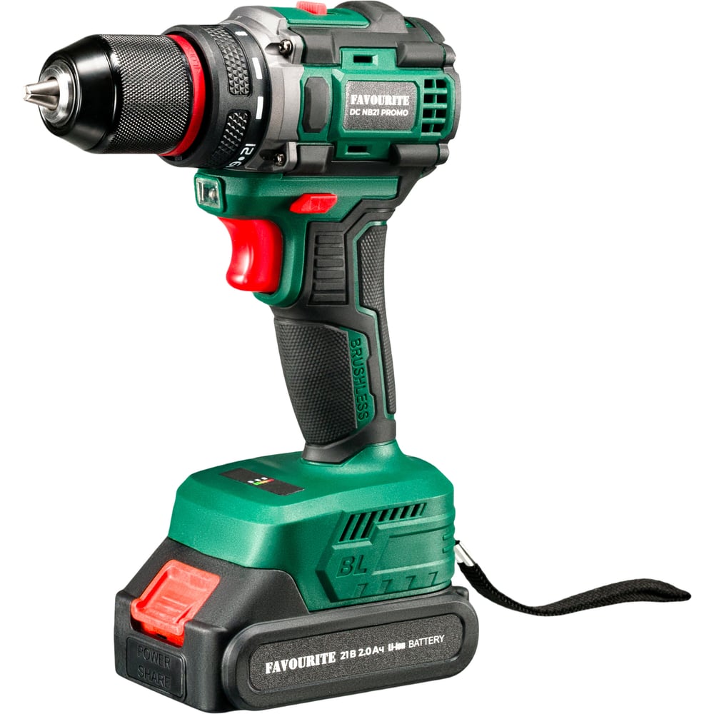Изображение товара Аккумуляторная дрель-шуруповерт FAVORITE DC NB21 PROMO Li-ion 21В бесщёточная