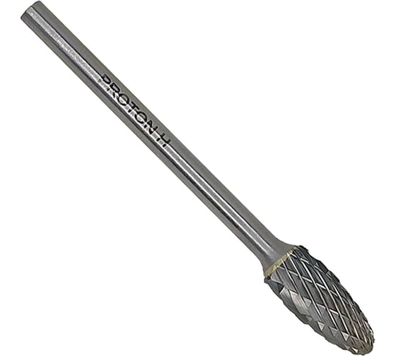Изображение товара Борфреза твердосплавная пламевидная PROTON 06х3х13х38R, тип H, (D 6 хв.3) УТ-00002465