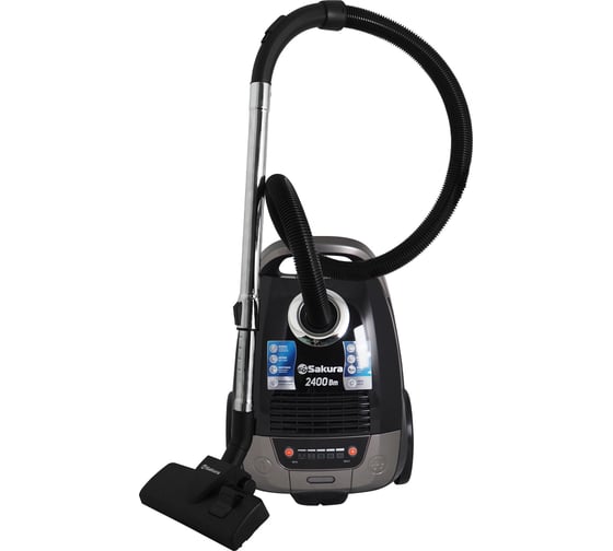 Изображение товара Пылесос Sakura SA-8326BK 2400Вт, мешок, HEPA, электронный регулятор мощности, черный УТ000004443