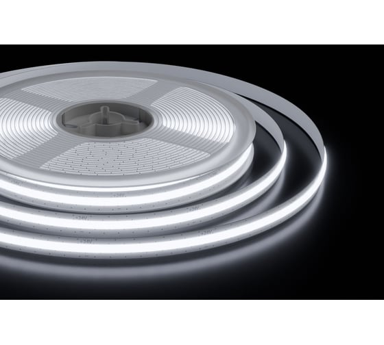 Изображение товара Светодиодная лента Apeyron 24В, 10 Вт/м, 700 лм/м, 6500К, COB, 528д/м, Free Cut, IP20, 5м, подложка 00-399