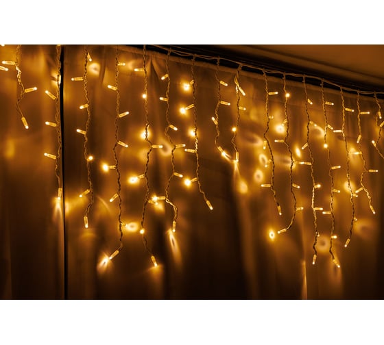 Изображение товара Гирлянда уличная MAKSILED Бахрома 6м, резиновый провод, каучук, морозостойкая до -40, 400 диодов, белый провод, теплый белый, ML-WHG-P-6m-400