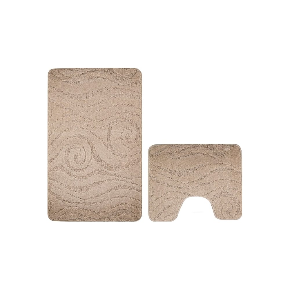 Изображение товара Коврик в ванную Санакс Classic Uni двойной бежевый 55х90 + 45х55 см полиэстер