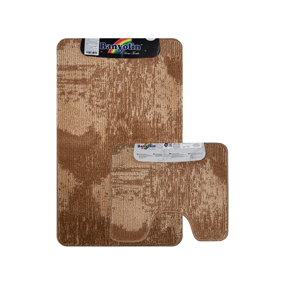 Изображение товара Коврик в ванную Санакс CLASSIC UNI двойной коричневый 55х90 и 45х55 см набор