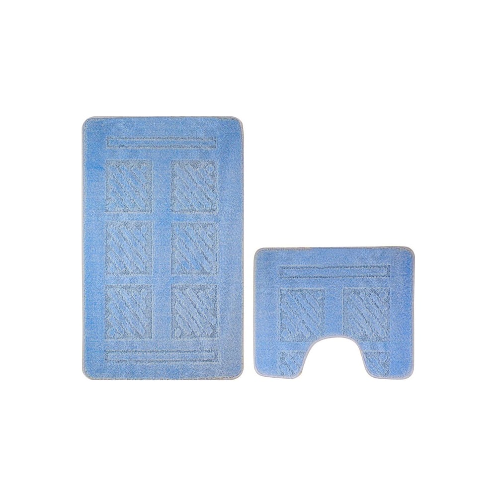 Изображение товара Коврик в ванную САНАКС CLASSIC UNI КВАДРАТЫ голубой 55х90 см