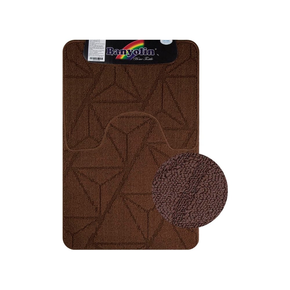 Изображение товара Коврик в ванную САНАКС CROSS-LOOP двойной коричневый 500х800 мм