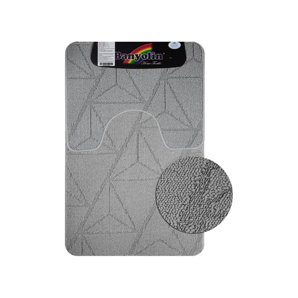 Изображение товара Коврик в ванную САНАКС CROSS-LOOP двойной серый 500х800 мм и 500х400 мм