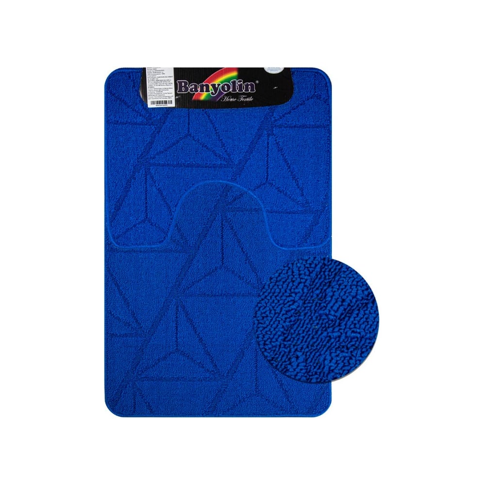 Изображение товара Коврик в ванную Санакс CROSS-LOOP двойной синий 500х800 и 500х400 мм полиэстер