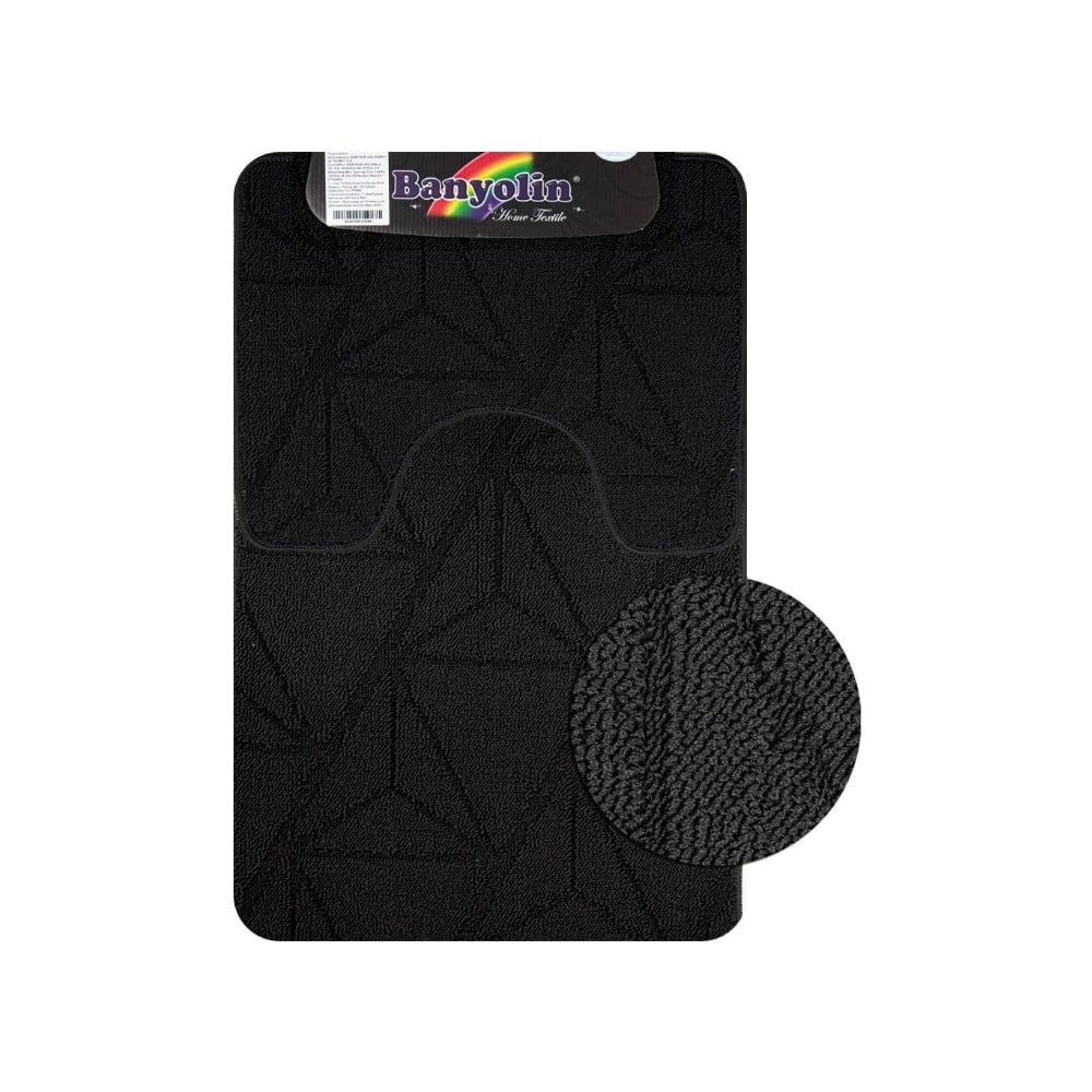 Изображение товара Коврик в ванную САНАКС CROSS-LOOP черный набор 500х800 и 500х400