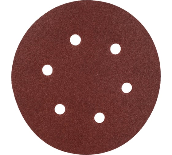 Изображение товара Круг шлифовальный на липучке (5 шт; 150 мм; 6 отверстий; Р120) PATRIOT 820010124