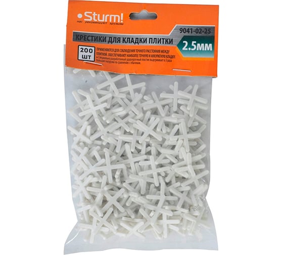 Изображение товара Крестики для кладки плитки (200 шт.; 2.5 мм) Sturm 9041-02-25