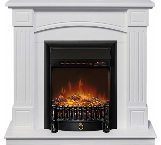 Изображение товара Каминокомплект Royal Flame Boston STD под классику (белый) портал и Fobos FXM Black RC электрокамин 64949086