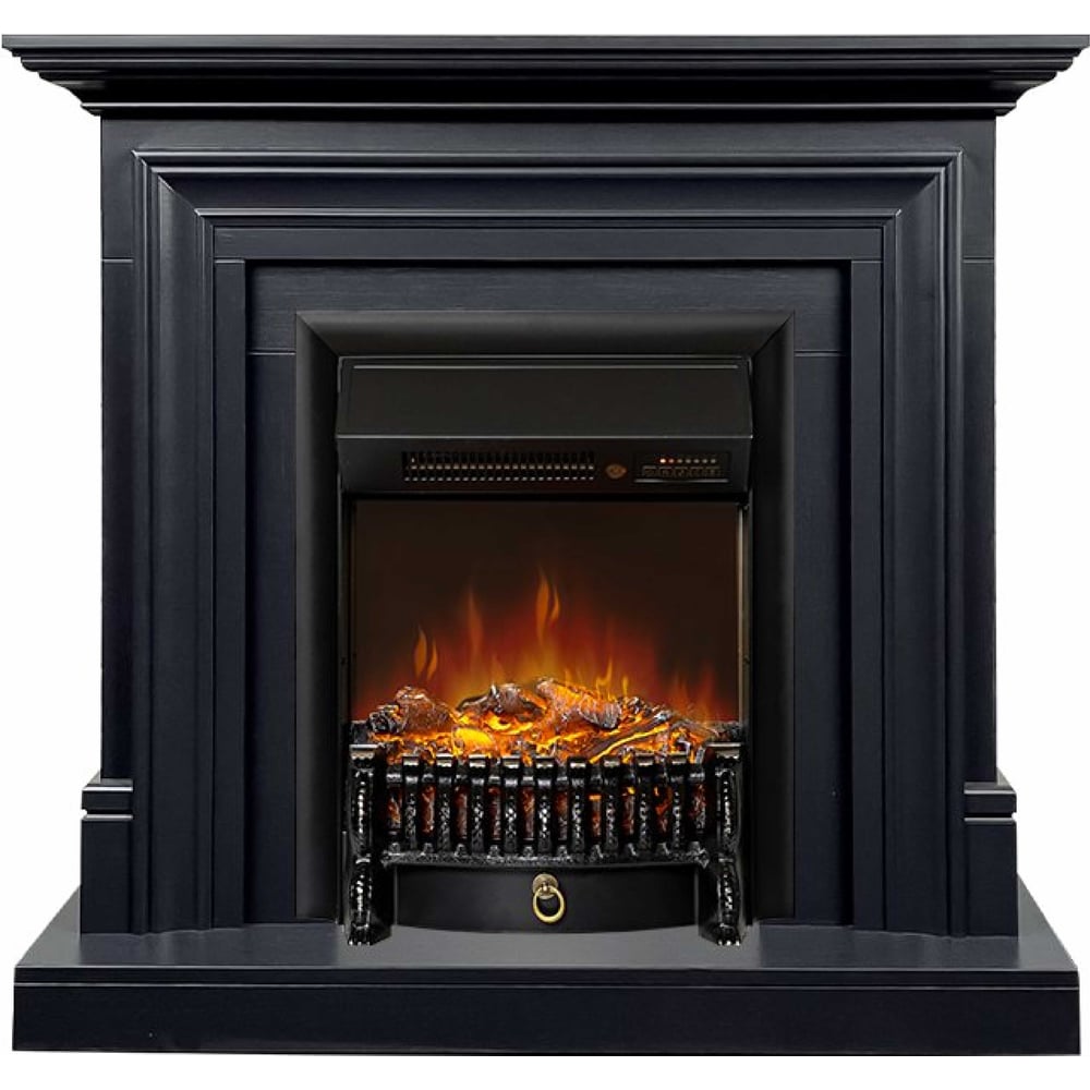 Изображение товара Электрокамин Royal Flame Bradford и Fobos FXM Black RC напольный с эффектом живого огня