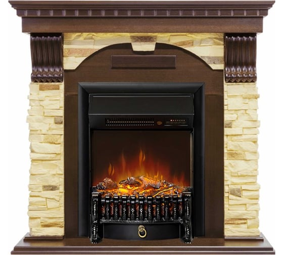 Изображение товара Каминокомплект Royal Flame Dublin угловой арочный сланец (темный дуб) портал и Fobos FXM Black RC электрокамин 64948571