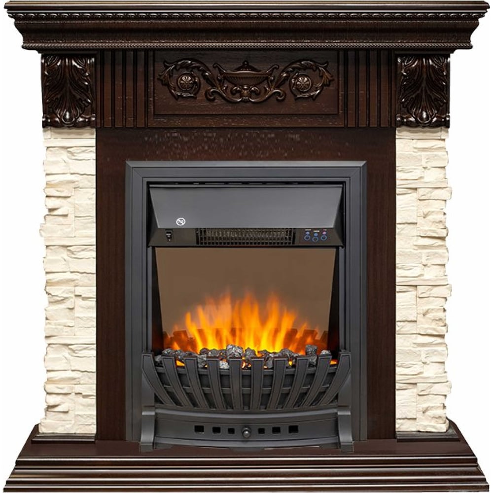 Изображение товара Электрокамин Royal Flame Luxemburg STD темный дуб комплект портал и Aspen Black