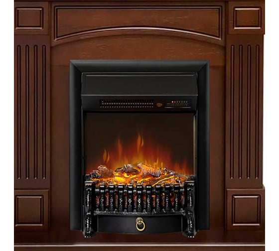 Изображение товара Каминокомплект Royal Flame Boston STD под классику (темный дуб) портал и Fobos FXM Black RC электрокамин 64949036