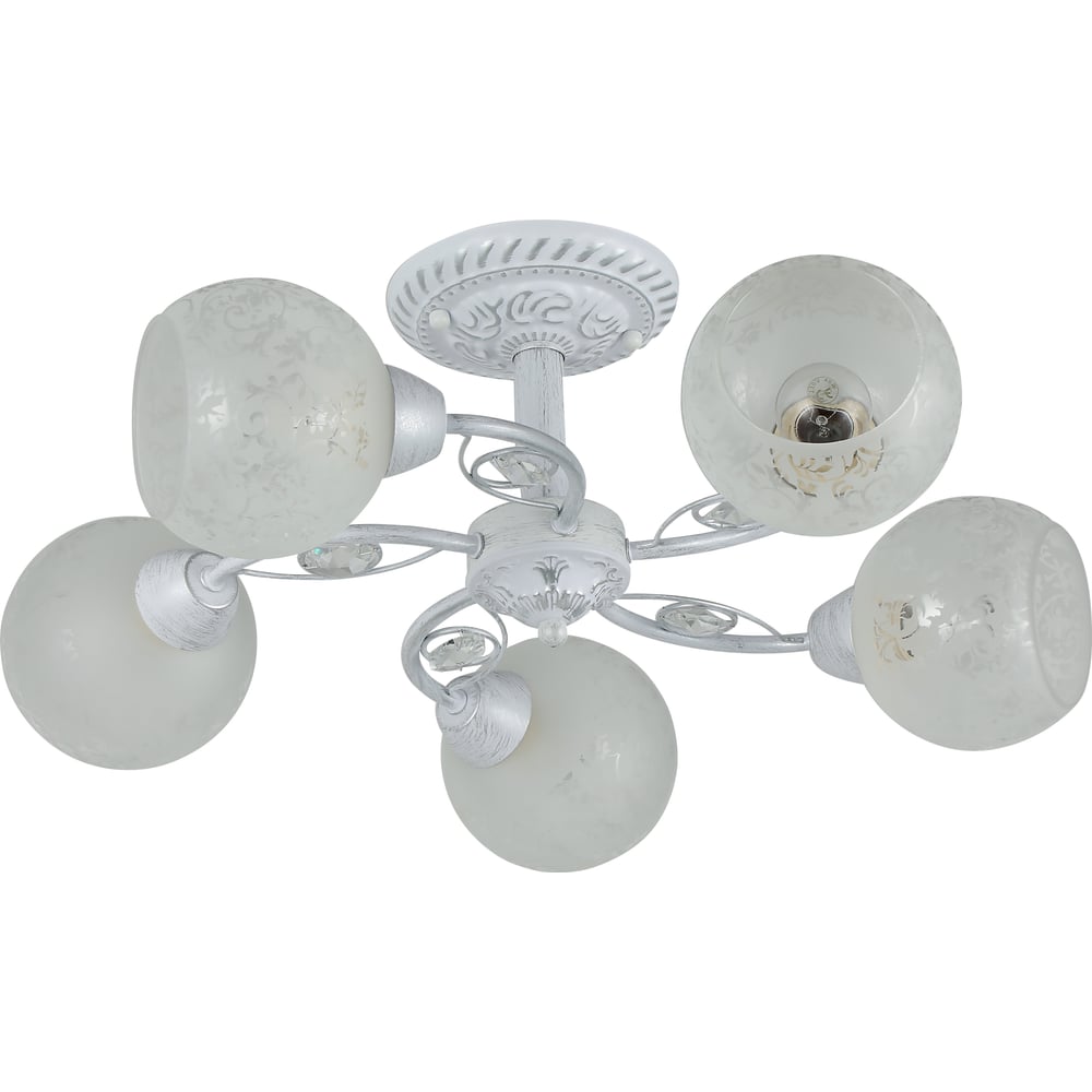 Изображение товара Люстра Schaffner Emilio 4710-5 белая серебро классика 200 Вт