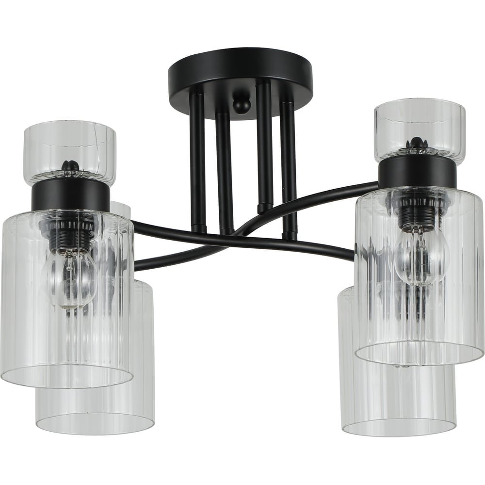 Изображение товара Люстра Schaffner Favorito 4565-4 BK современная черная потолочная с прозрачными плафонами