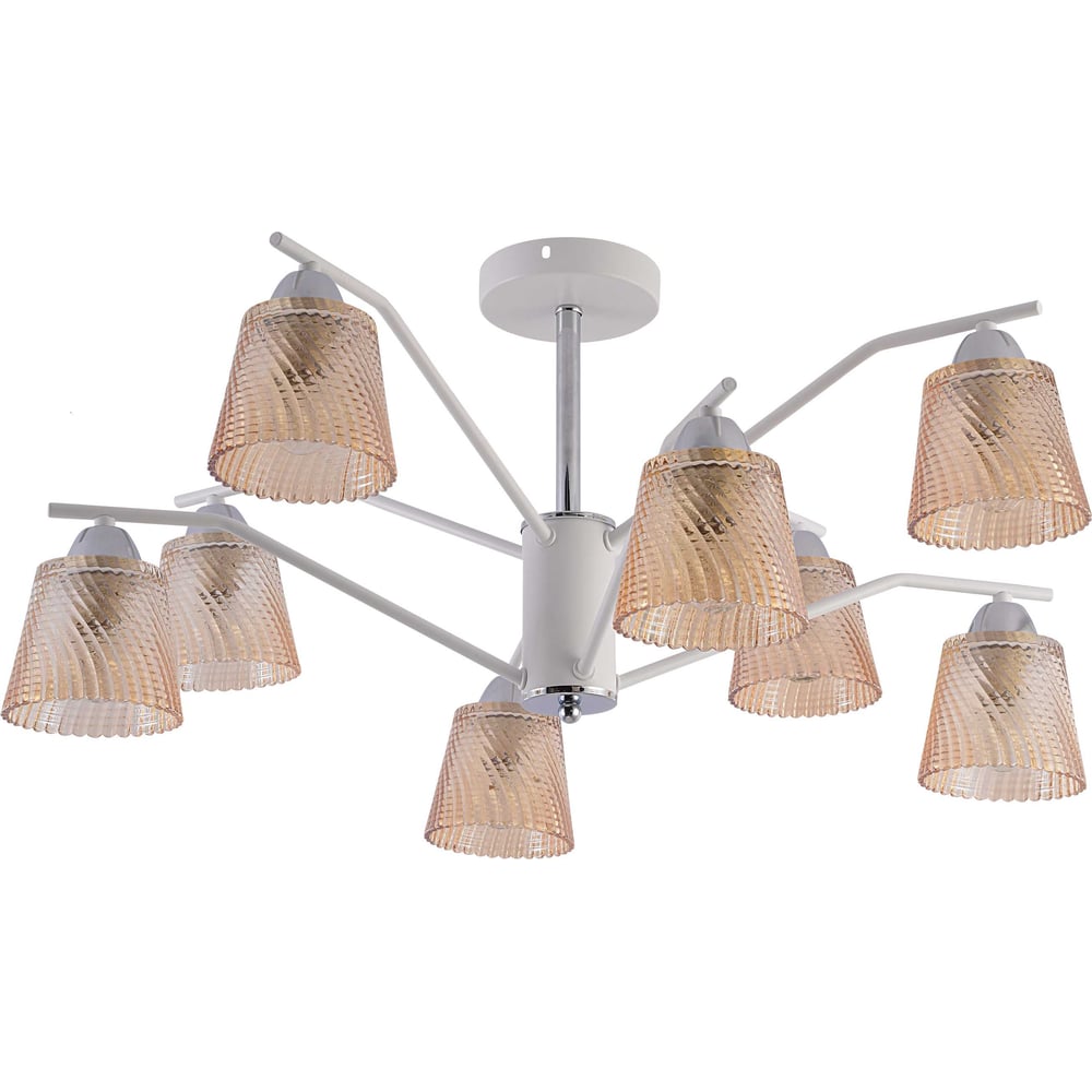 Изображение товара Люстра Schaffner Relleno 4240-8, 8 ламп, классика, белый и оранжевый