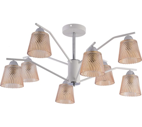 Изображение товара Люстра Schaffner Relleno 4240-8, цвет белый/хром, 320 Вт Relleno 4240-8 WH+CR