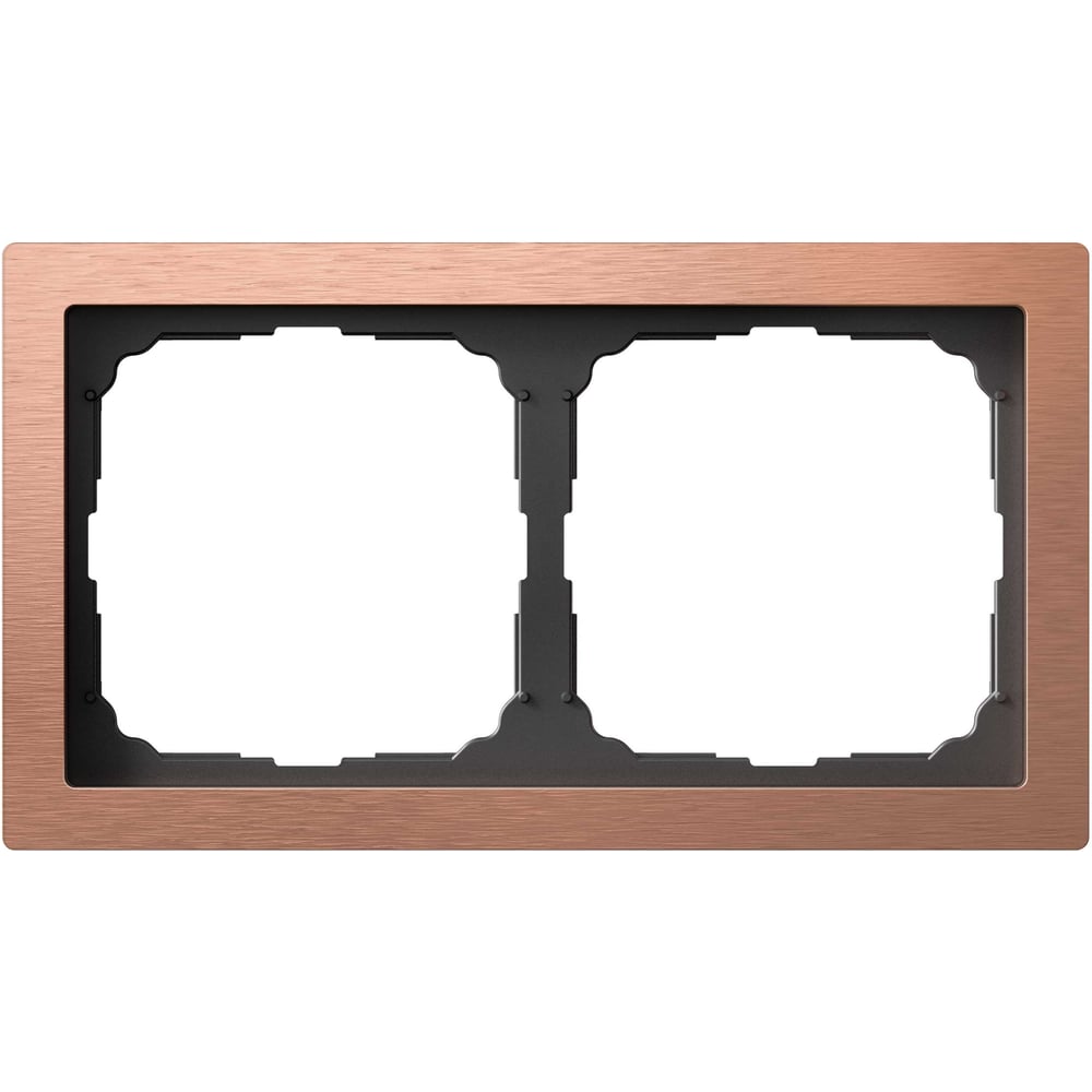 Изображение товара 2-постовая рамка Systeme Electric ArtGallery PURE Медь Металл для кабельных модулей