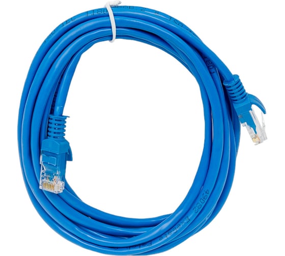 Изображение товара Патч-корд ExeGate UTP-RJ45-RJ45-5e-3M-BL UTP cat 5e 3м синий 258680