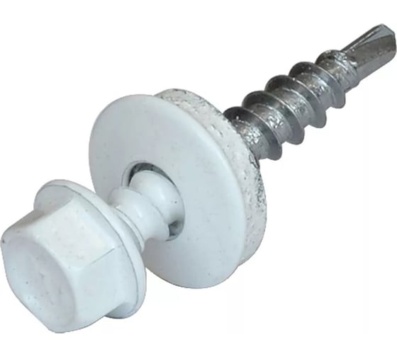 Изображение товара Кровельный саморез Bohrer ПРОМ 4.8x38, RAL 9003 сигнальный белый, 4300 шт. SKRAL-4.8х38 RAL9003