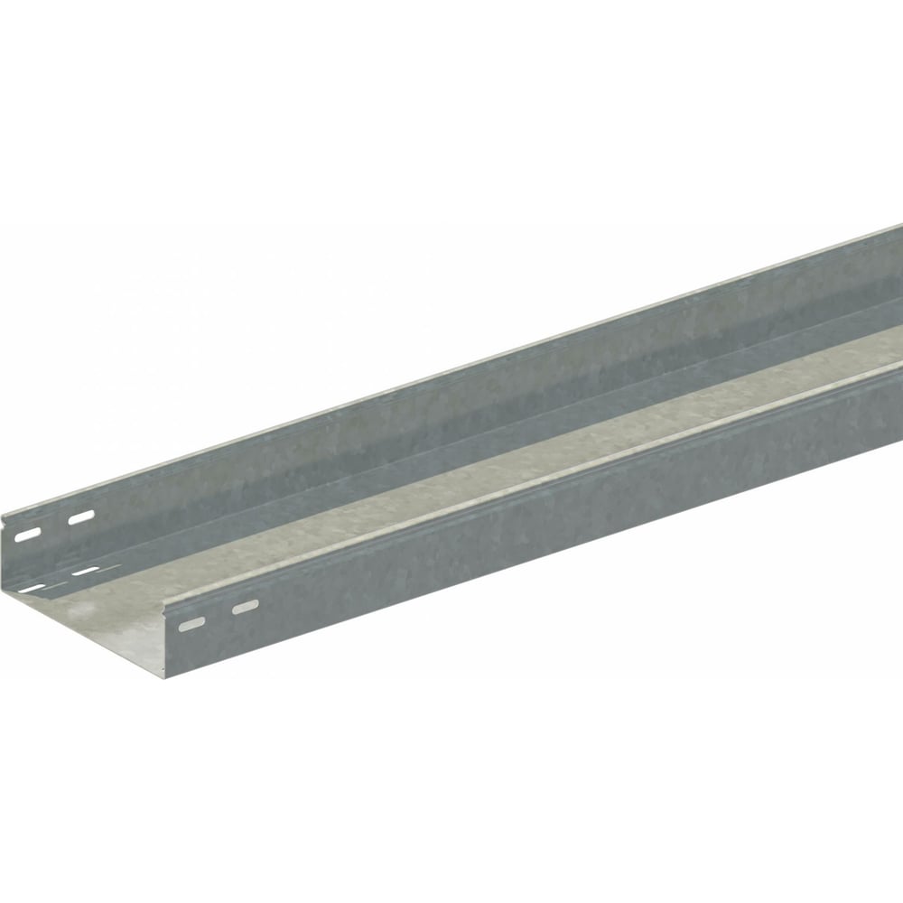 Изображение товара Прямой неперфорированный замковый лоток из стали 2000 мм для монтажа проводки