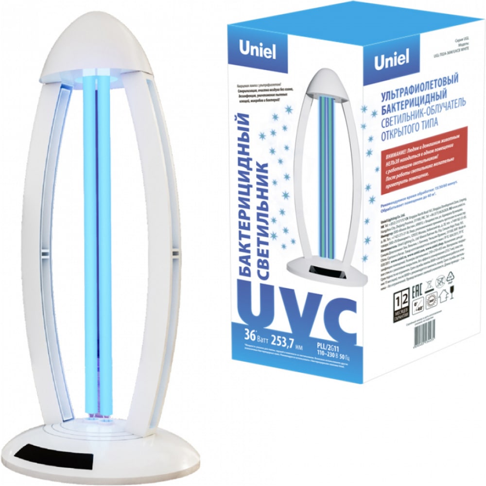 Настольный ультрафиолетовый бактерицидный светильник Uniel UGL-T02A 36W/UVCB - фото 1