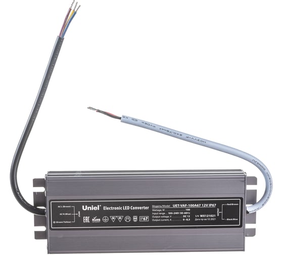 Изображение товара Блок питания Uniel 100A67 12V IP67 UET-VAF UL-00007576