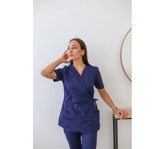 Изображение товара Женский хирургический костюм Факел Модерн-004 MedLine, темно-синий, размер 42 87484410.002