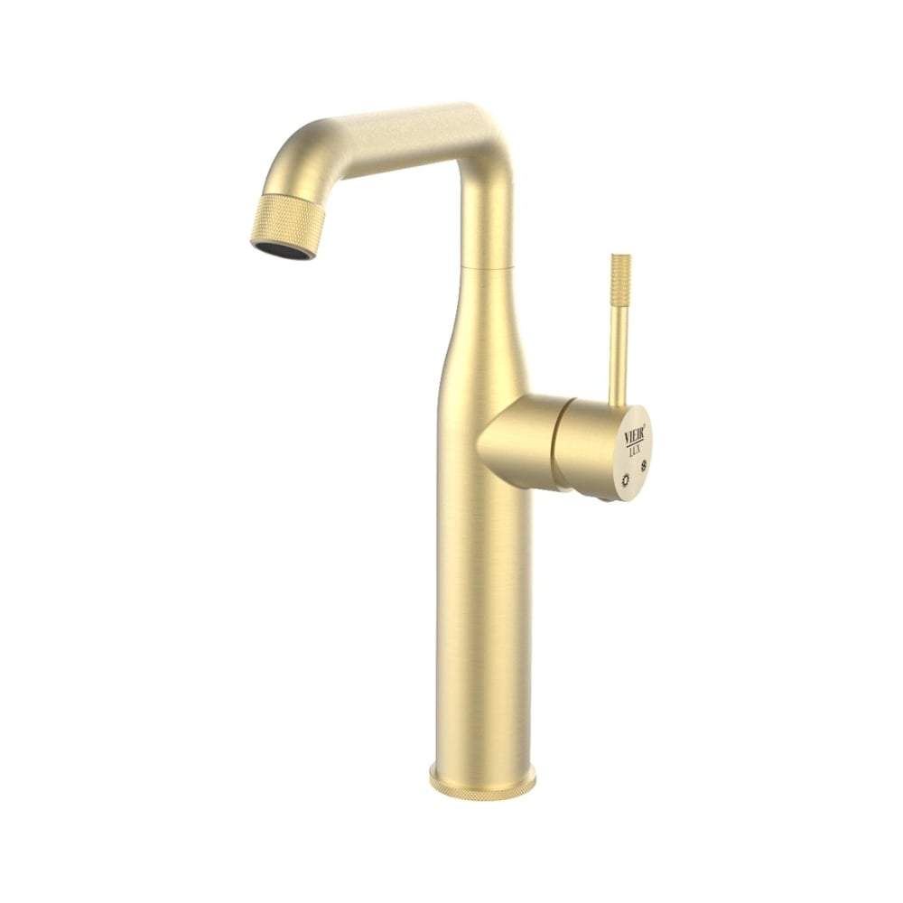 Изображение товара Смеситель для умывальника однорычажный высокий ViEiR матовое золото V403515-S