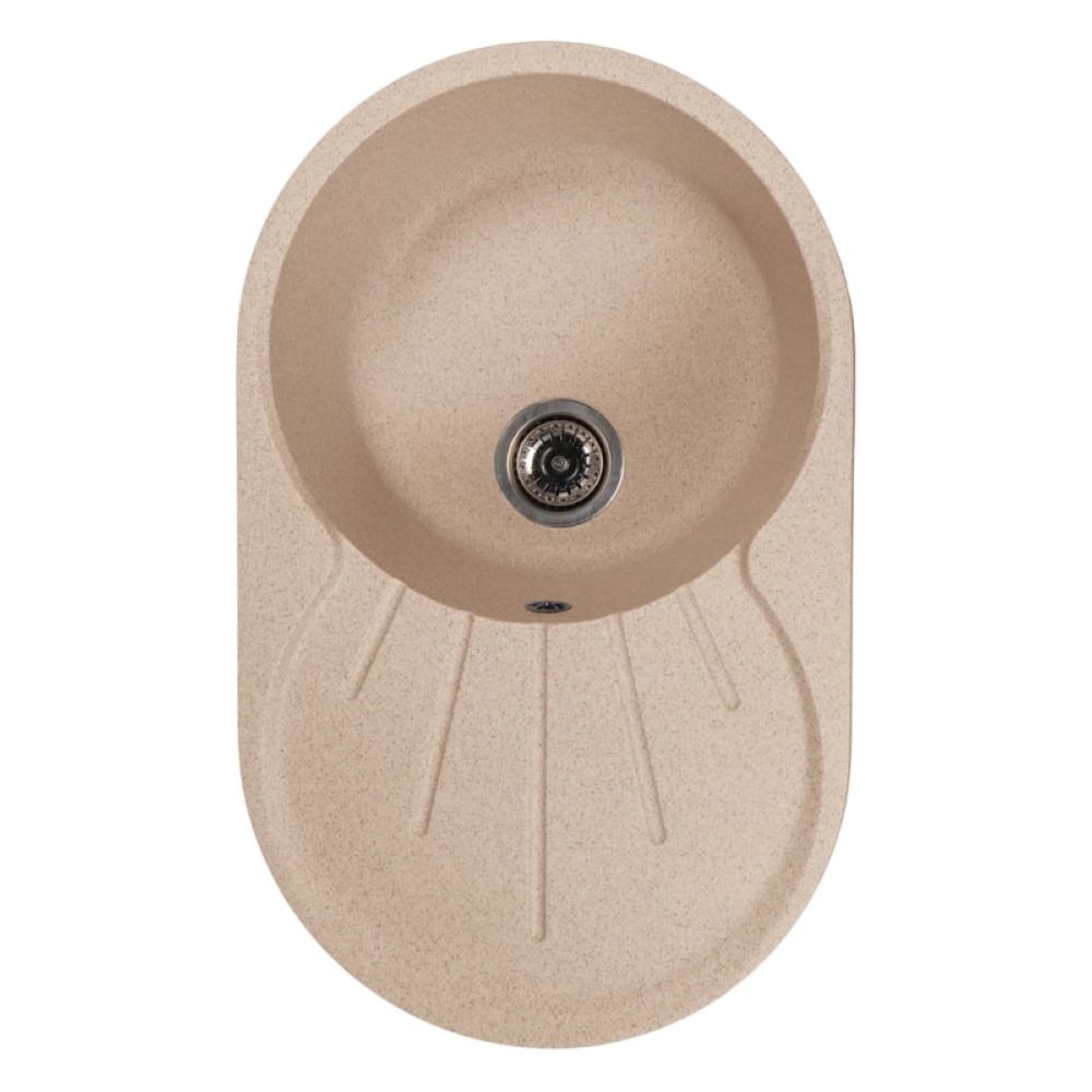 Изображение товара Мойка MIXLINE ML-GMS105 овальная с крылом из искусственного камня бежевый