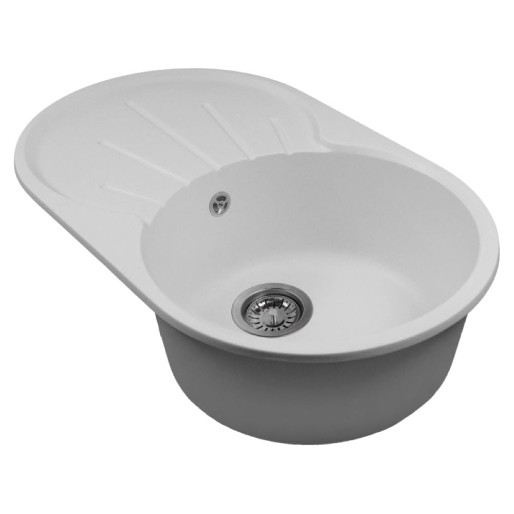 Изображение товара Мойка MIXLINE ML-GMS105 овальная с крылом белая из искусственного камня