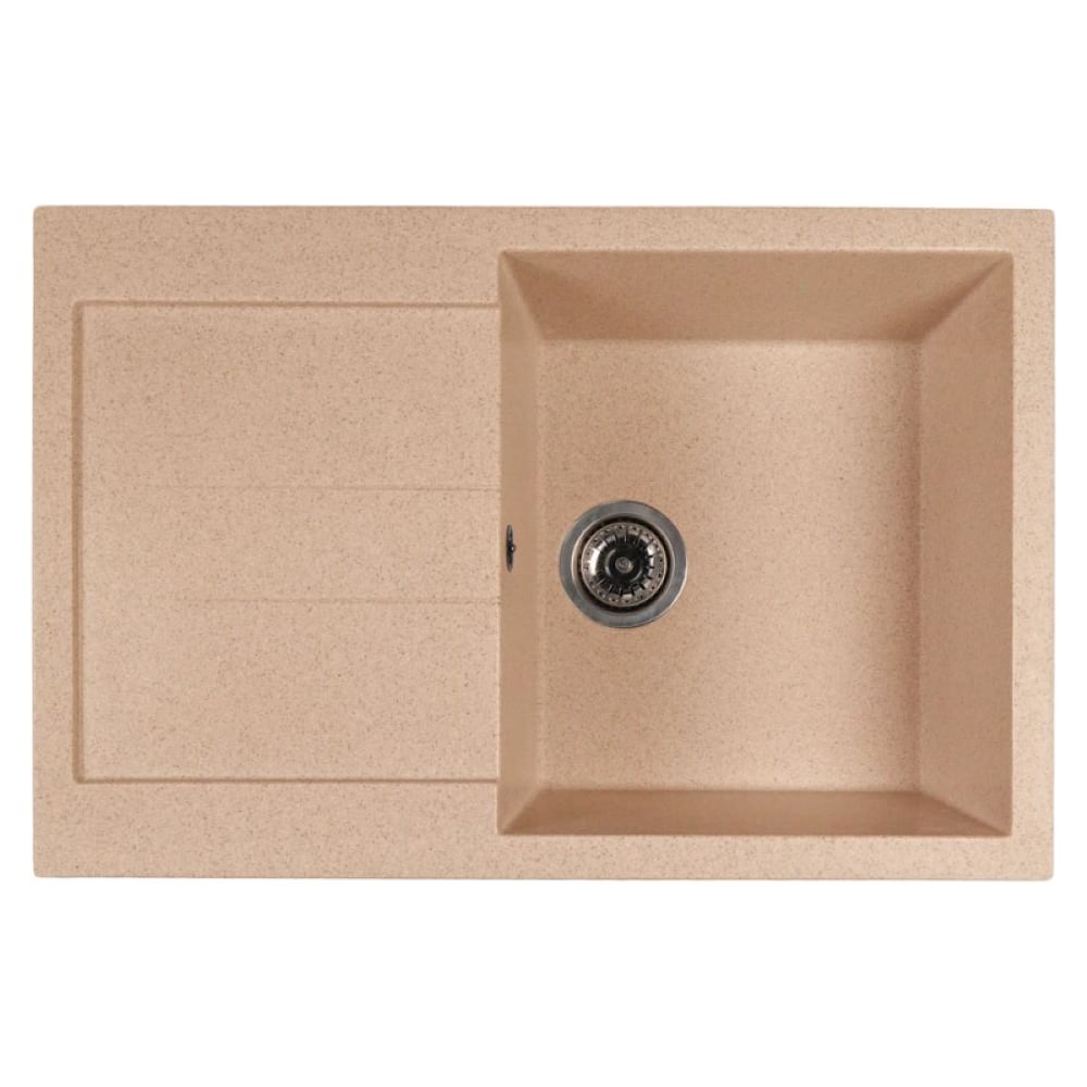 Изображение товара Мойка кухонная MIXLINE ML-GMS107 с крылом, песочный цвет, врезная, прямоугольная