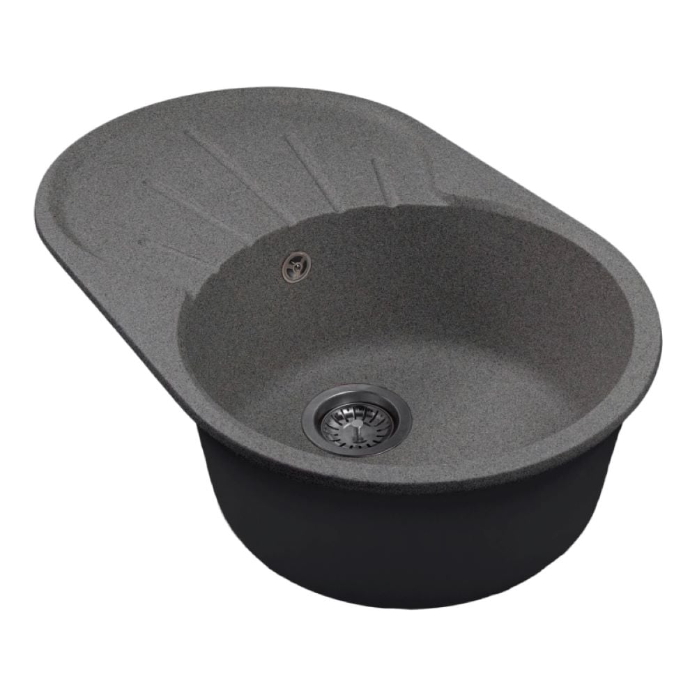 Изображение товара Мойка MIXLINE ML-GMS105 овальная с крылом темно-серая 740x460мм