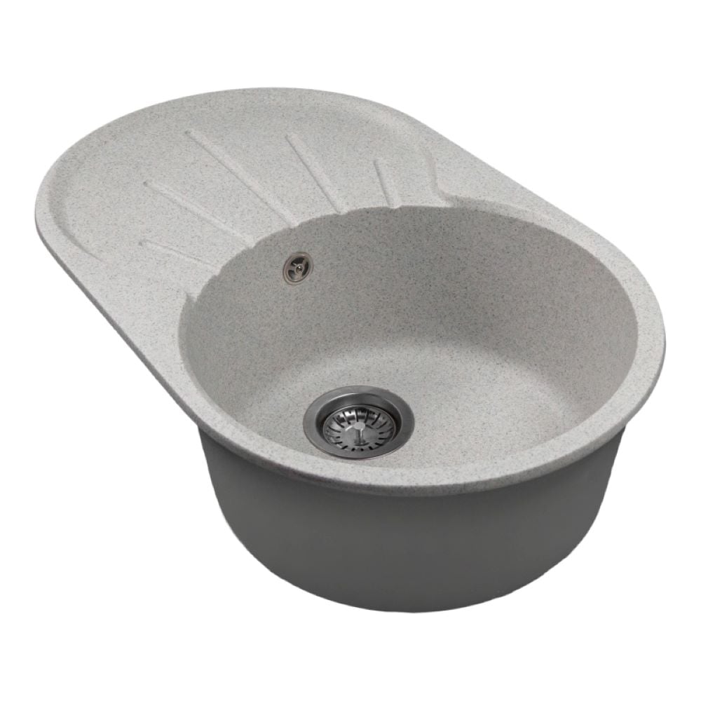 Изображение товара Мойка MIXLINE ML-GMS105 овальная с крылом светло-серая 740x460 мм