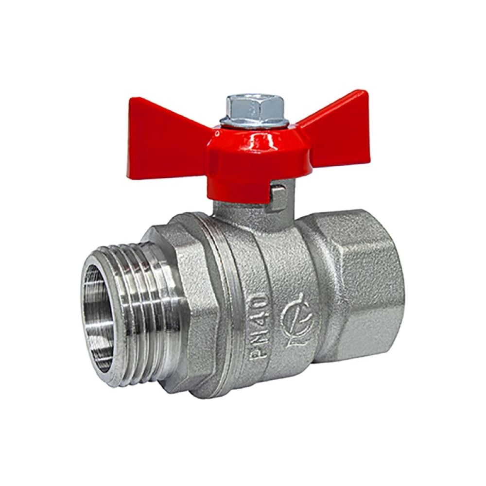 Изображение товара Кран шаровой Галлоп 1 вн/нар бабочка 11б27п1 Стандарт 231 никель PN40