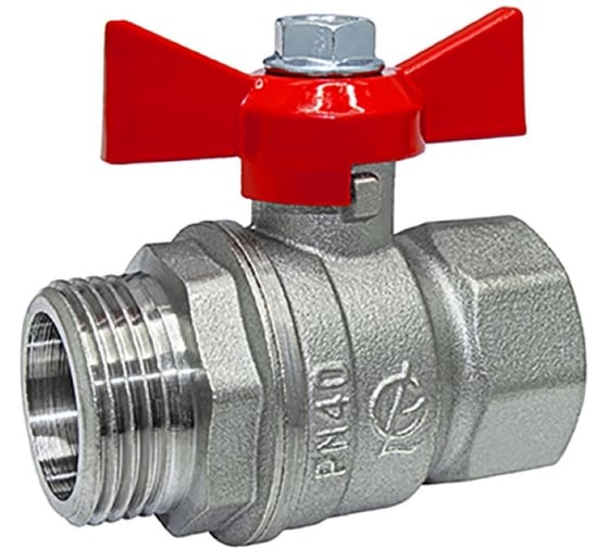 Изображение товара Кран шаровой Галлоп 1' вн/нар бабочка 11б27п1 Стандарт 231 никель PN40 554368