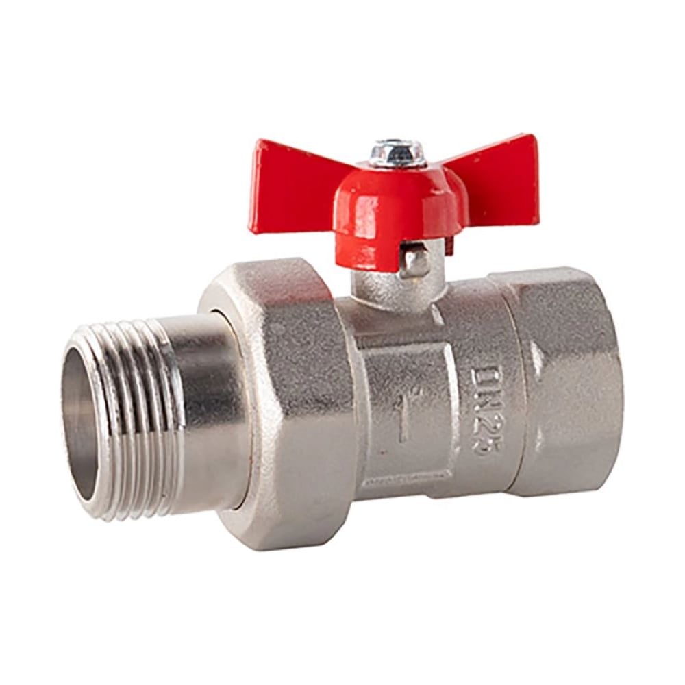 Изображение товара Кран шаровой Галлоп со сгоном 1'' бабочка Практик 132 никель