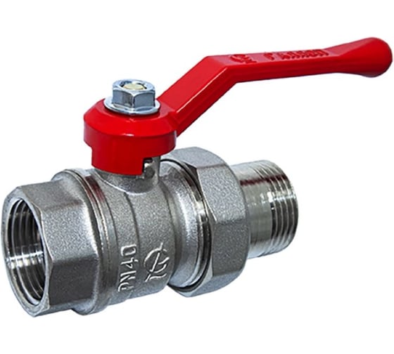 Изображение товара Кран шаровой Галлоп со сгоном 1'' рукоятка 11б27п1 Стандарт 222 никель PN40 534924