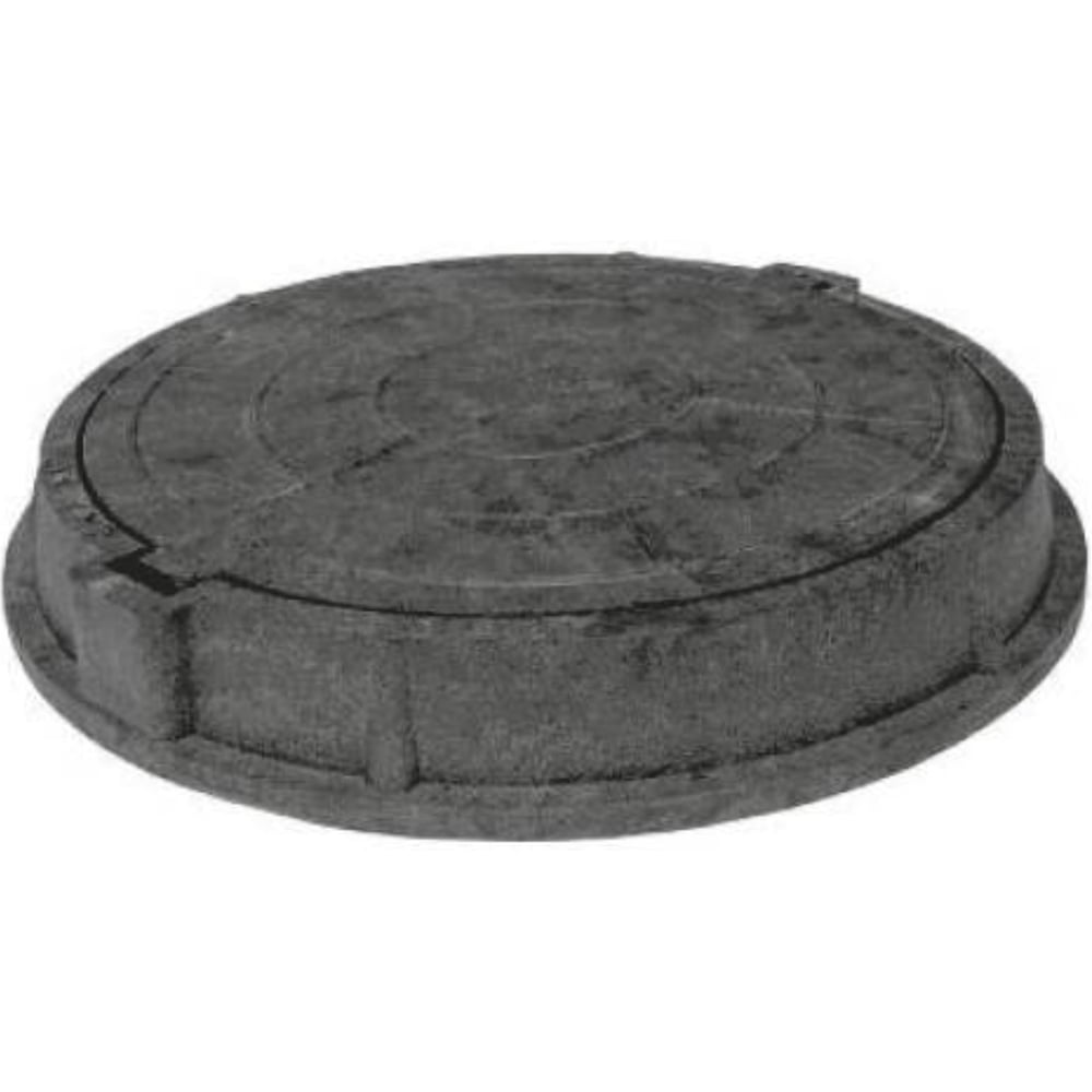 Изображение товара Люк сантехкомплект полимер тяжелый круг 760х630 h=110 серый черный 004-0058